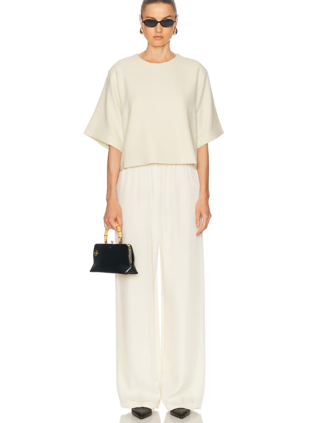 Enza Costa Fluid Twill Pant In Cream Nwt
